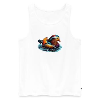 Mandarin duck - Men's Premium Organic Tank Top - white - Front - AI Model Male 178 light (178cm)