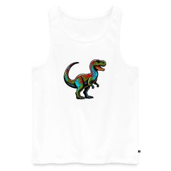 Dinosaur - Men's Premium Organic Tank Top - white - Front - Michal (187cm)