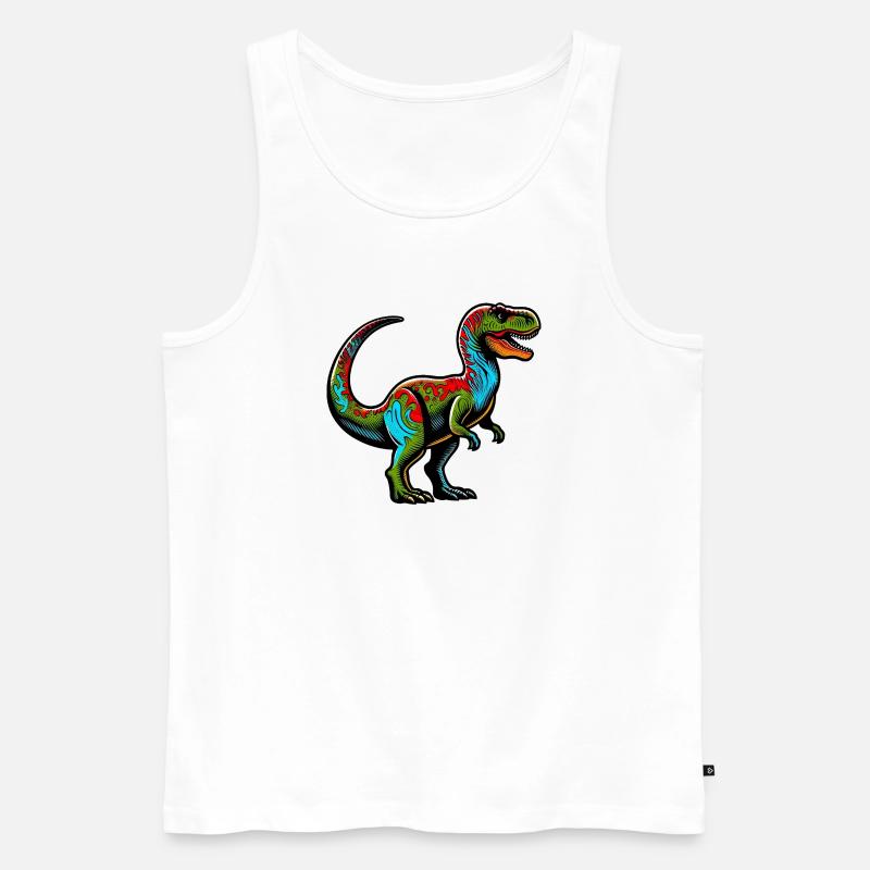 Dinosaurier - Männer Premium Bio Tank Top - Weiß