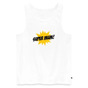 Super Mom - Mother's Day - Men's Premium Organic Tank Top - white - Front - Michal (187cm)