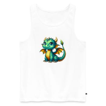 Dragon - Men's Premium Organic Tank Top - white - Front - Michal (187cm)