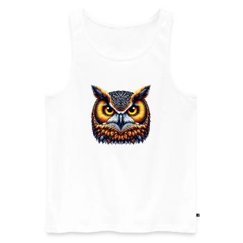 Owl - Men's Premium Organic Tank Top - white - Front - Michal (187cm)