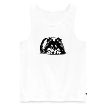 Sheltie - Men's Premium Organic Tank Top - white - Front - Michal (187cm)