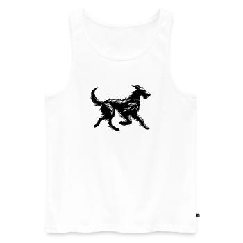 Scottish Deerhound - Men's Premium Organic Tank Top - white - Front - AI Model Male 178 light (178cm)