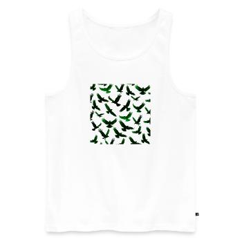 Goth muster, Kolkraben, animal prints - Männer Premium Bio Tank Top - Weiß - Vorne - Michal (187cm)