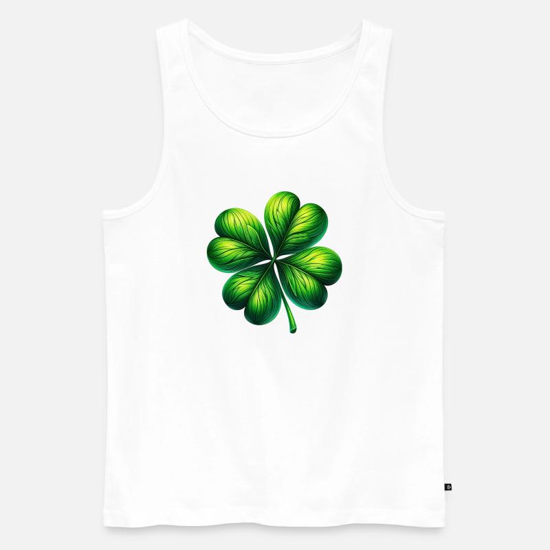 Vierblättriges Kleeblatt - Männer Premium Bio Tank Top - Weiß