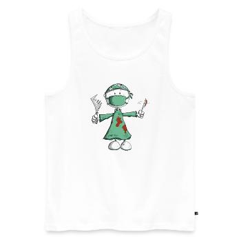 Arzt Chirurg Strichmännchen Berufe Cartoon - Männer Premium Bio Tank Top - Weiß - Vorne - AI Model Male 178 light (178cm)