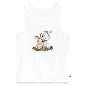 Drollige Hasen I Hasenmotiv Kaninchen - Männer Premium Bio Tank Top - Weiß - Vorne - Michal (187cm)