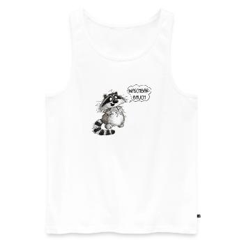 Lustiger Waschbär Waschbärbauch Waschbrettbauch - Männer Premium Bio Tank Top - Weiß - Vorne - Michal (187cm)
