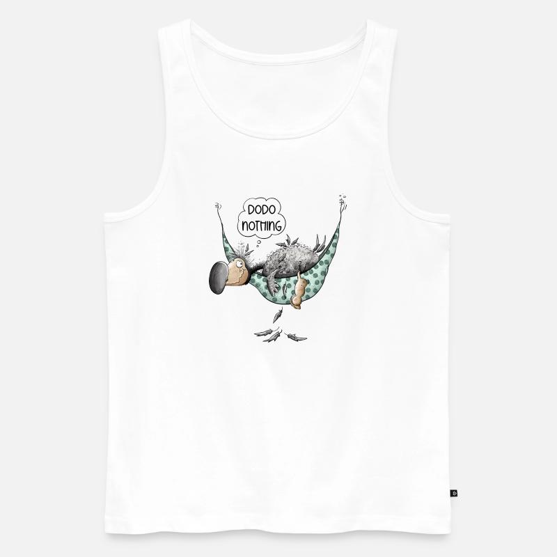 Dodo Noting Chillt In Hängematte - Männer Premium Bio Tank Top - Weiß