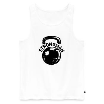 Kettlebell Strongman Fitness Poids Icône Logo - Débardeur bio Premium Homme - blanc - Devant - Michal (187cm)
