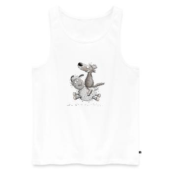Wolf Reitet Schaf Für Wolf Wildtier Liebhaber - Männer Premium Bio Tank Top - Weiß - Vorne - AI Model Male 178 light (178cm)