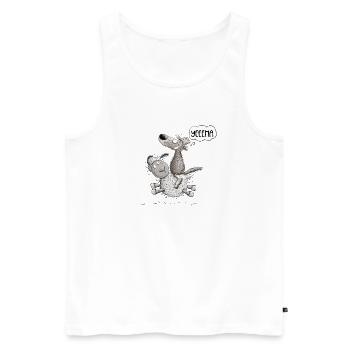 Wolf Reitet Schaf Für Wolf Wildtier Liebhaber - Männer Premium Bio Tank Top - Weiß - Vorne - AI Model Male 178 light (178cm)