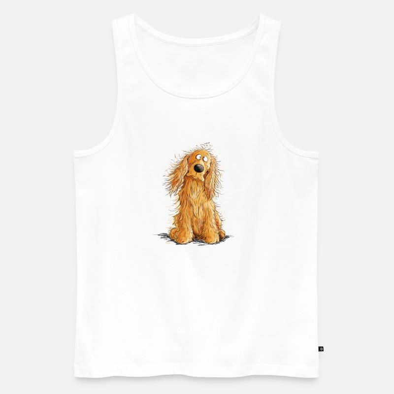 Happy Cocker Spaniel - Männer Premium Bio Tank Top - Weiß