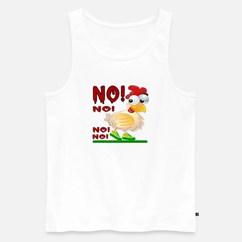 ANTWORT NEIN - HÜHNERSTALL - Männer Premium Bio Tank Top - Weiß
