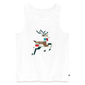 Cerf majestueux – unique et élégant - Débardeur bio Premium Homme - blanc - Devant - Michal (187cm)