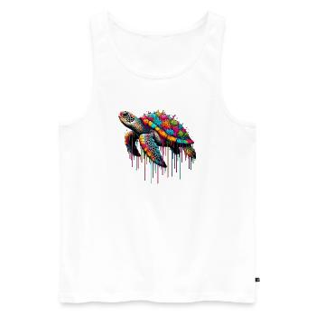 Turtle - Men's Premium Organic Tank Top - white - Front - Michal (187cm)