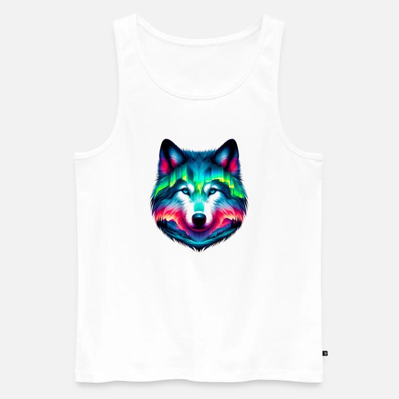 Wolf - Männer Premium Bio Tank Top - Weiß
