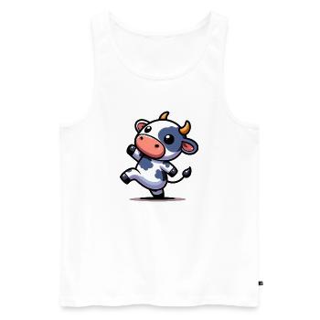 Kuh - Männer Premium Bio Tank Top - Weiß - Vorne - Michal (187cm)