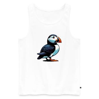 Papageitaucher - Männer Premium Bio Tank Top - Weiß - Vorne - Michal (187cm)