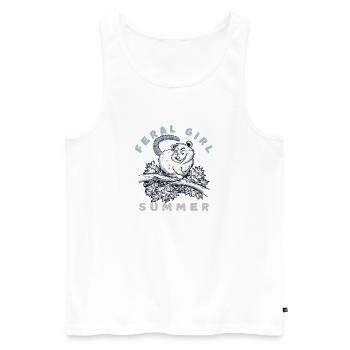 Feral Girl Summer Opossum Illustration - Men's Premium Organic Tank Top - white - Front - Michal (187cm)