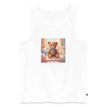 Teddy Bear Poster, Baby, Child, Infant - Men's Premium Organic Tank Top - white - Front - AI Model Male 178 light (178cm)