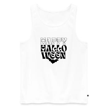 Abstract Geometric Art Happy Halloween with a bat - Men's Premium Organic Tank Top - white - Front - Michal (187cm)