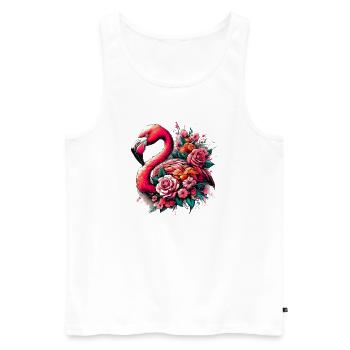 Flamingo - Männer Premium Bio Tank Top - Weiß - Vorne - Michal (187cm)