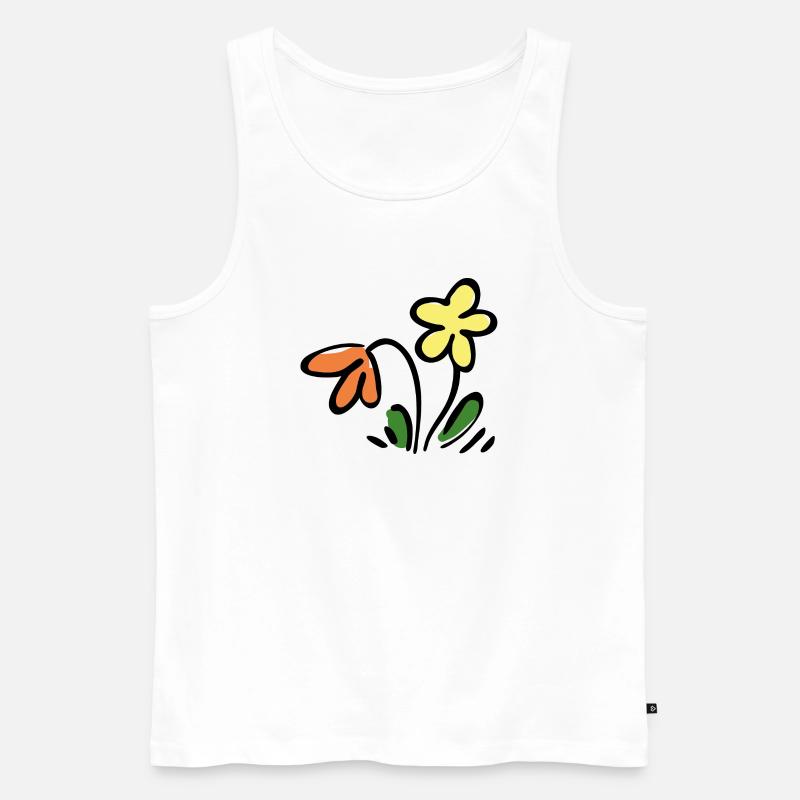 Blumen - Männer Premium Bio Tank Top - Weiß