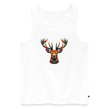 Cerf - Débardeur bio Premium Homme - blanc - Devant - Michal (187cm)