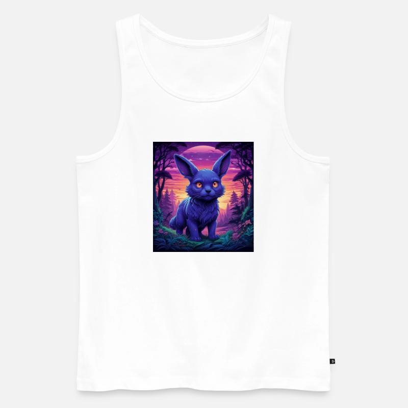 Neon Fuchs im Abendwald - Männer Premium Bio Tank Top - Weiß