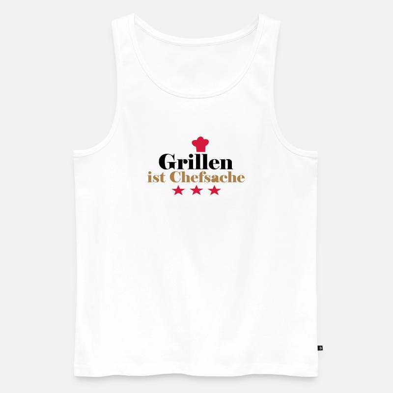 Grillen ist Chefsache - Männer Premium Bio Tank Top - Weiß