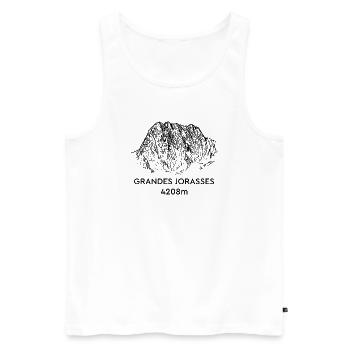 Grandes Jorasses, Haute Montagne, Mont-Blanc, Montagne - Débardeur bio Premium Homme - blanc - Devant - Michal (187cm)
