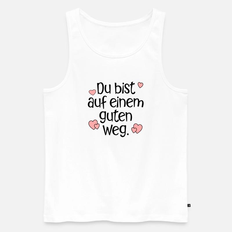 GUTER WEG TRANSFORMATION - Männer Premium Bio Tank Top - Weiß