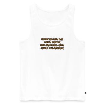 Hundebunte Lebensfreude - Männer Premium Bio Tank Top - Weiß - Vorne - AI Model Male 178 light (178cm)