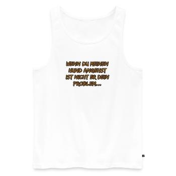 Wenn du meinen Hund angehst - Männer Premium Bio Tank Top - Weiß - Vorne - Michal (187cm)