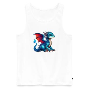 Dragon - Men's Premium Organic Tank Top - white - Front - Michal (187cm)