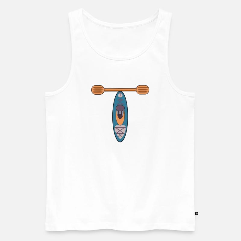 BUCHSTABE T - KAJAK - Männer Premium Bio Tank Top - Weiß