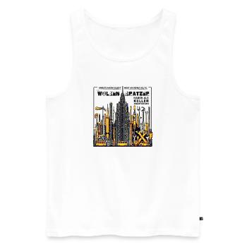 Auch Wolkenkratzer haben als Keller angefangen - Männer Premium Bio Tank Top - Weiß - Vorne - Michal (187cm)