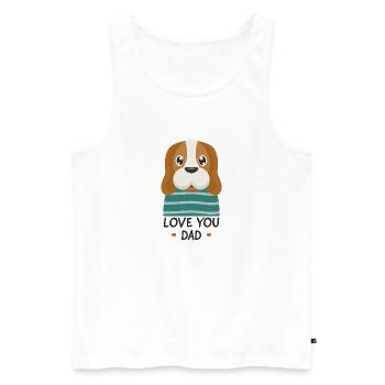 Hund - Hab dich lieb Papa - Männer Premium Bio Tank Top - Weiß - Vorne - Michal (187cm)