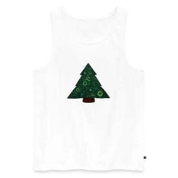 Sapin de Noël Mandala - Débardeur bio Premium Homme - blanc - Devant - AI Model Male 178 light (178cm)