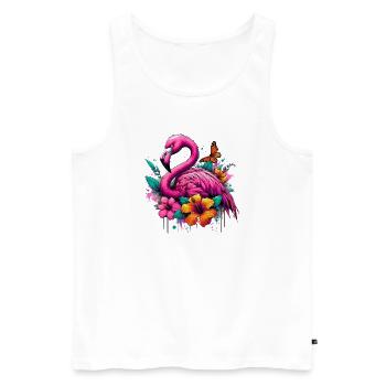 Flamant - Débardeur bio Premium Homme - blanc - Devant - Michal (187cm)