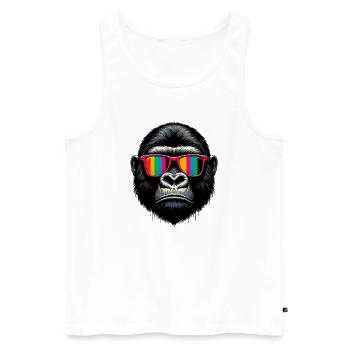 Gorilla - Men's Premium Organic Tank Top - white - Front - Michal (187cm)