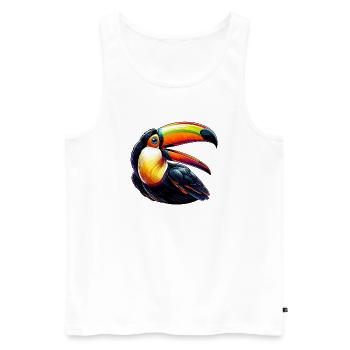 Tukan - Männer Premium Bio Tank Top - Weiß - Vorne - Michal (187cm)