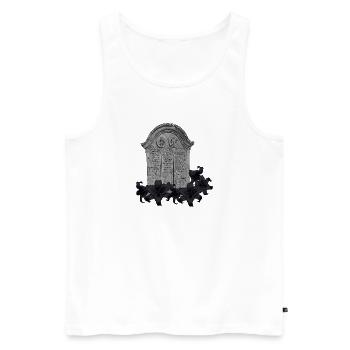 Grabstein mit Lilien, gothic design - Männer Premium Bio Tank Top - Weiß - Vorne - AI Model Male 178 light (178cm)
