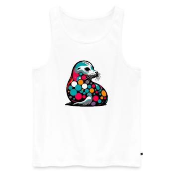 Seal - Men's Premium Organic Tank Top - white - Front - AI Model Male 178 light (178cm)