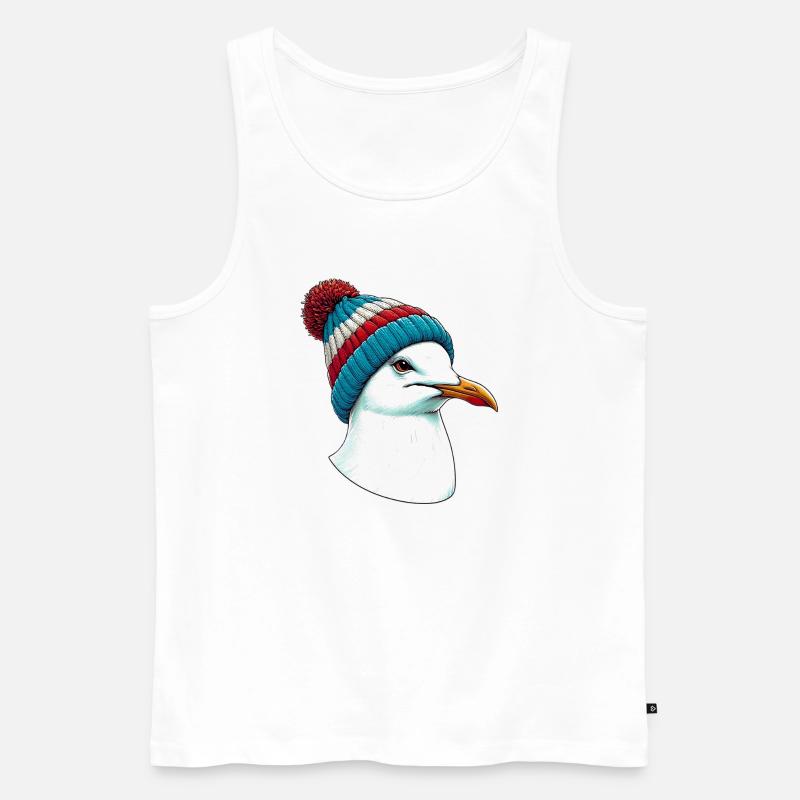 Möwe - Männer Premium Bio Tank Top - Weiß