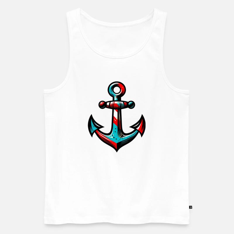 Ein Anker - Männer Premium Bio Tank Top - Weiß