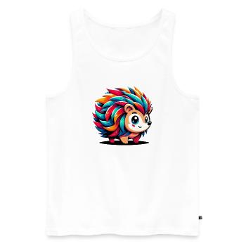Hedgehog - Men's Premium Organic Tank Top - white - Front - AI Model Male 178 light (178cm)
