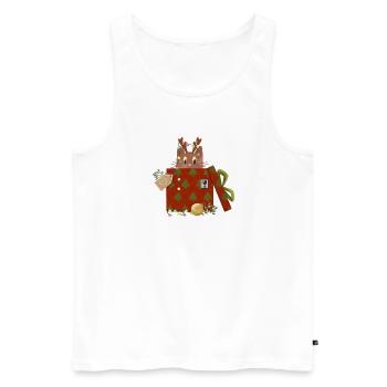 Katze in Weihnachtsgeschenk - Männer Premium Bio Tank Top - Weiß - Vorne - Michal (187cm)